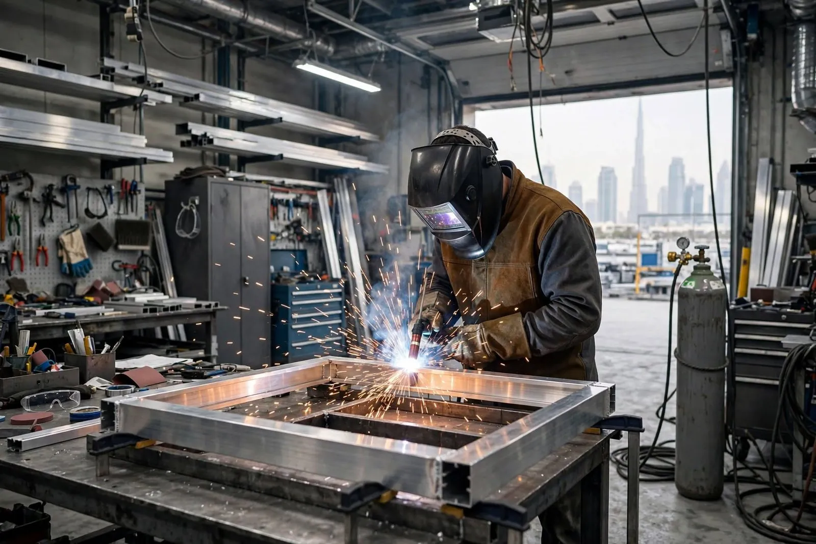 Aluminum welding sparks Dubai Exact #22 Full Size Simple